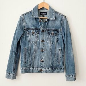 Lucky Brand Women's The Tomboy Trucker Denim Jean Jacket XS Blue Classic Cropped